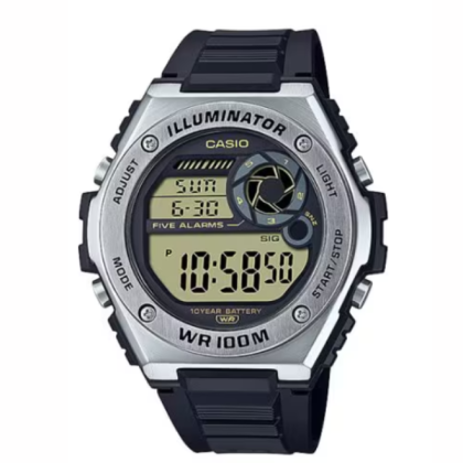Casio General MWD-100H-9AV Black Resin Band Men Watch